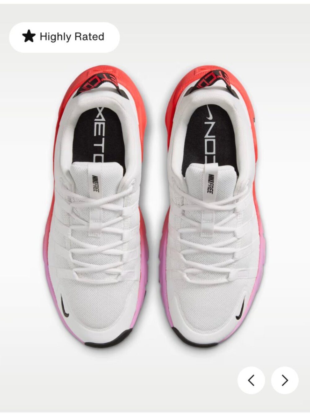 NWT W NIKE FREE METCON 7 PLATINUM TINT/WHITE-LT MAGENTA TEINTE PLATINIUM/BLANC - Picture 4 of 7